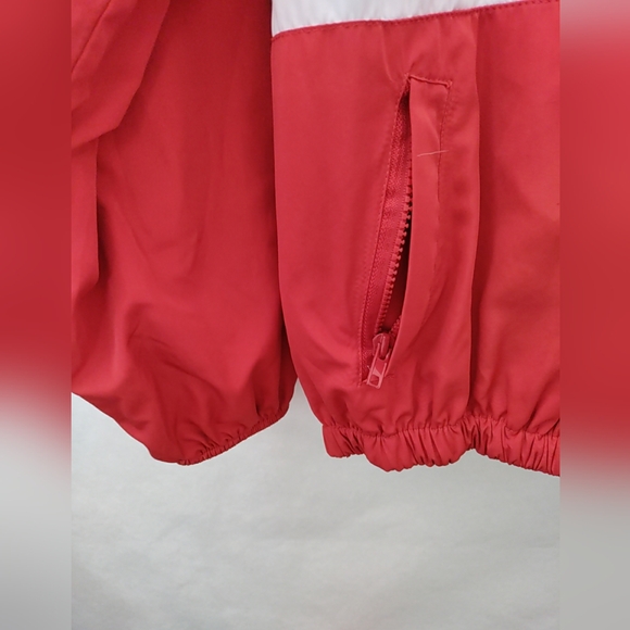 Brandy Melville Windbreaker Jacket Red/White/Blue Zip-Up Hooded Women's One-Size - Picture 5 of 6